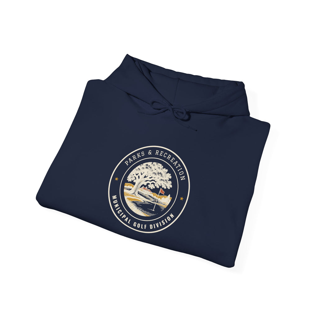 Parks & Recreation Hoodie in Navy, folded
