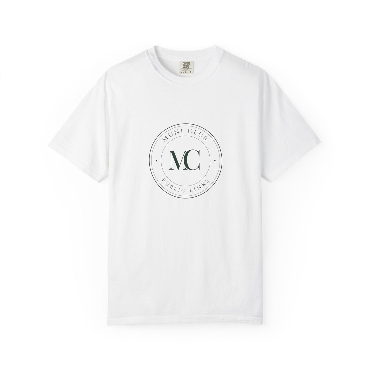MC Monogram Crest Tee in White, front view