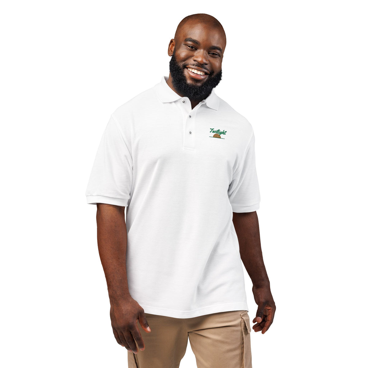 Twilight Polo in White, on model