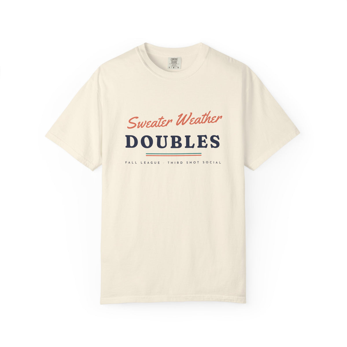 Sweater Weather Doubles Tee in Ivory, front view