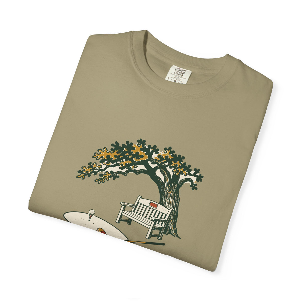 Sit a Spell Tee in Khaki, folded