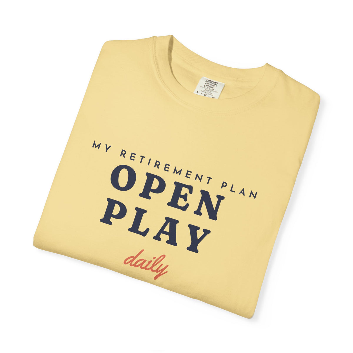 Retirement Plan Tee in Butter, folded
