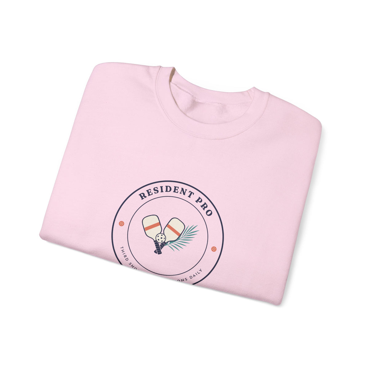 Resident Pro Crewneck in Light Pink, folded