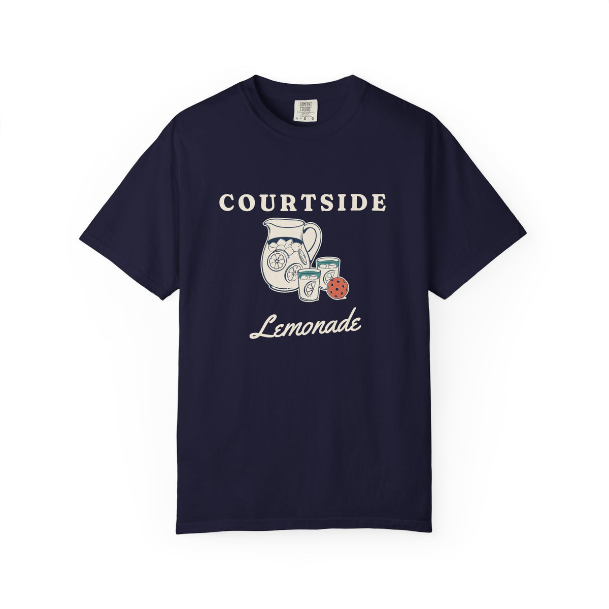 Courtside Lemonade Tee in True Navy, front view