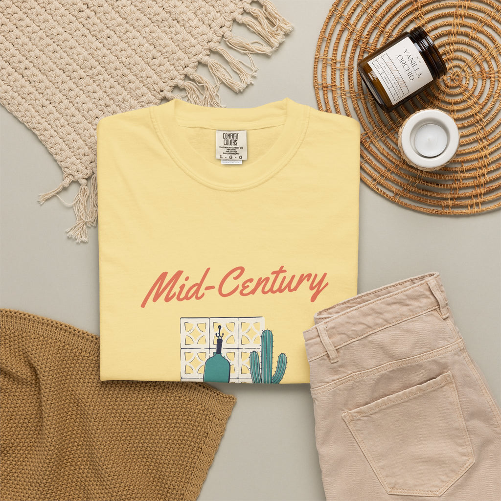 Mid-Century Doubles Tee in Butter, flat lay