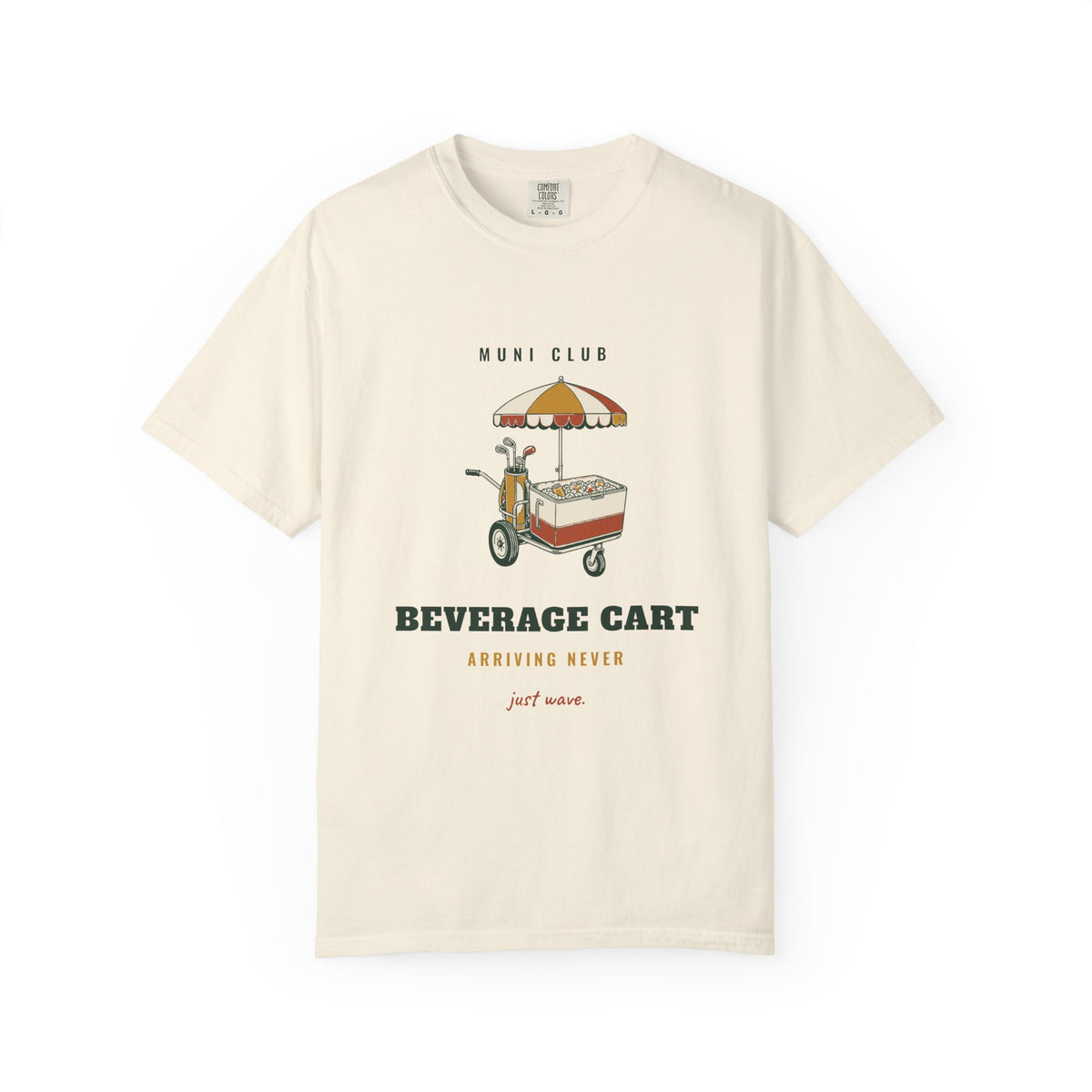 Beverage Cart Tee in Ivory, front view