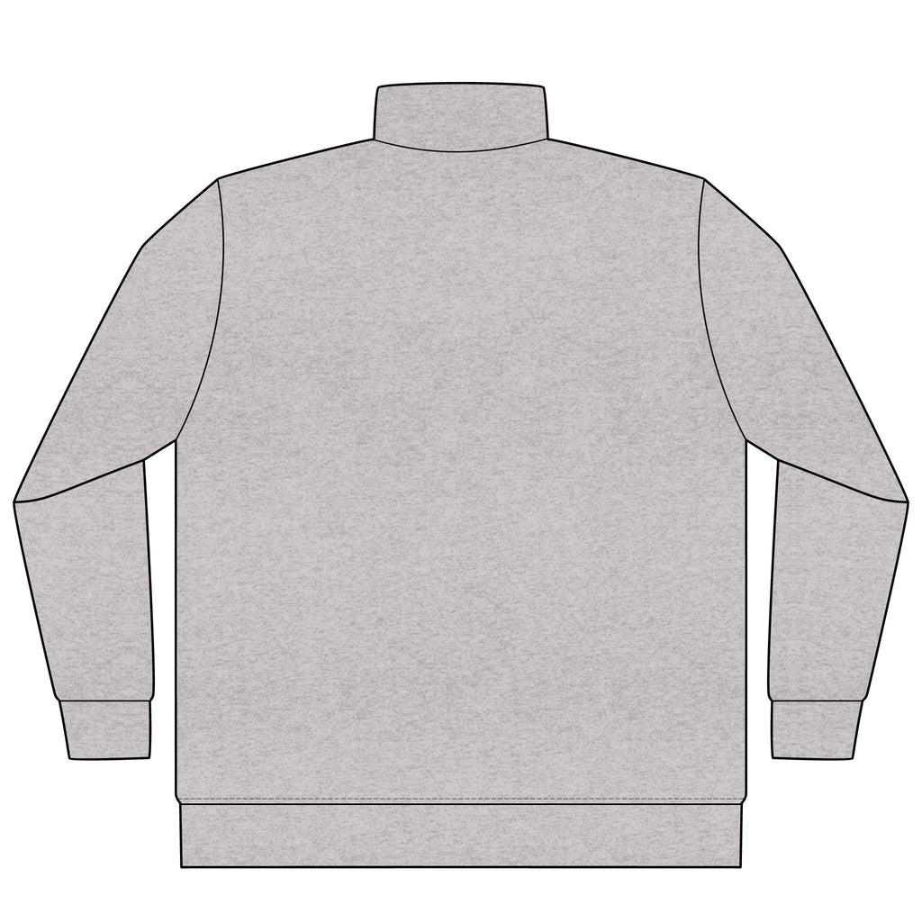 No. 9 Quarter-Zip in Grey Heather, back view