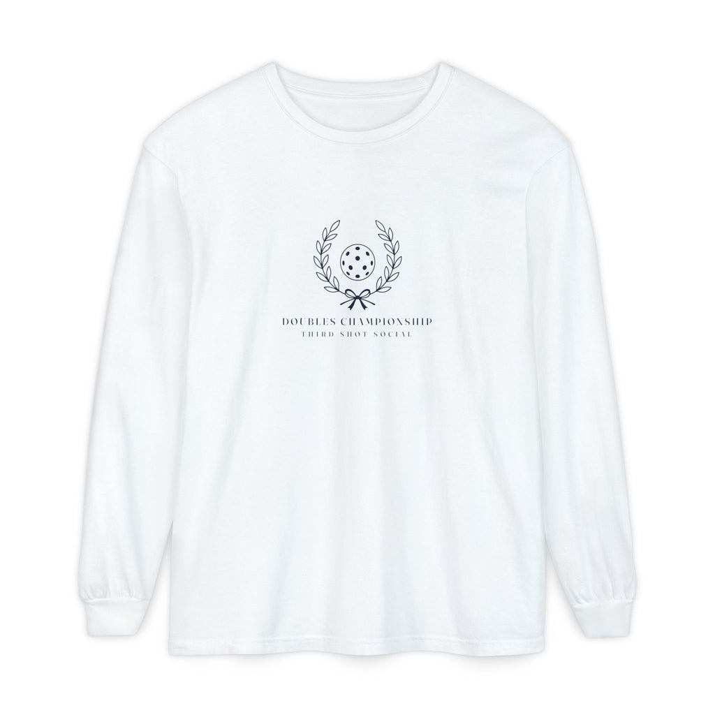 Laurel Long Sleeve Tee in White, front view