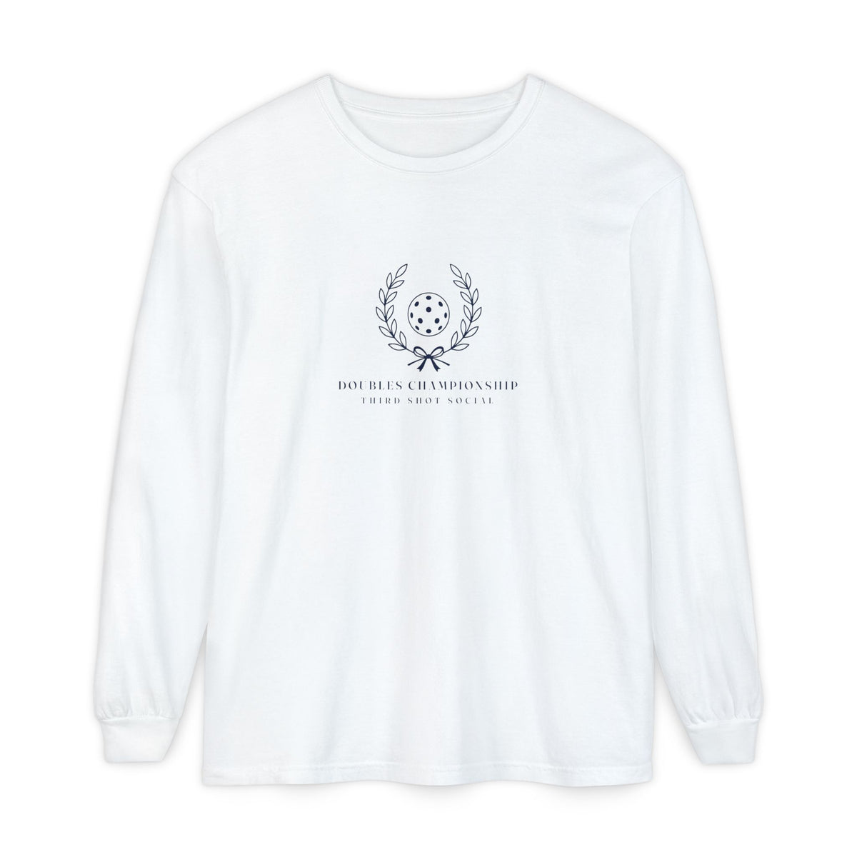 Laurel Long Sleeve Tee in White, front view