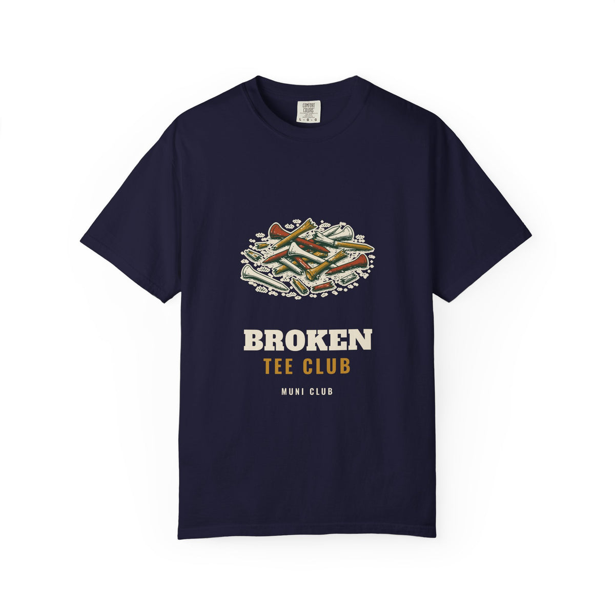 Broken Tee Club Tee in True Navy, front view