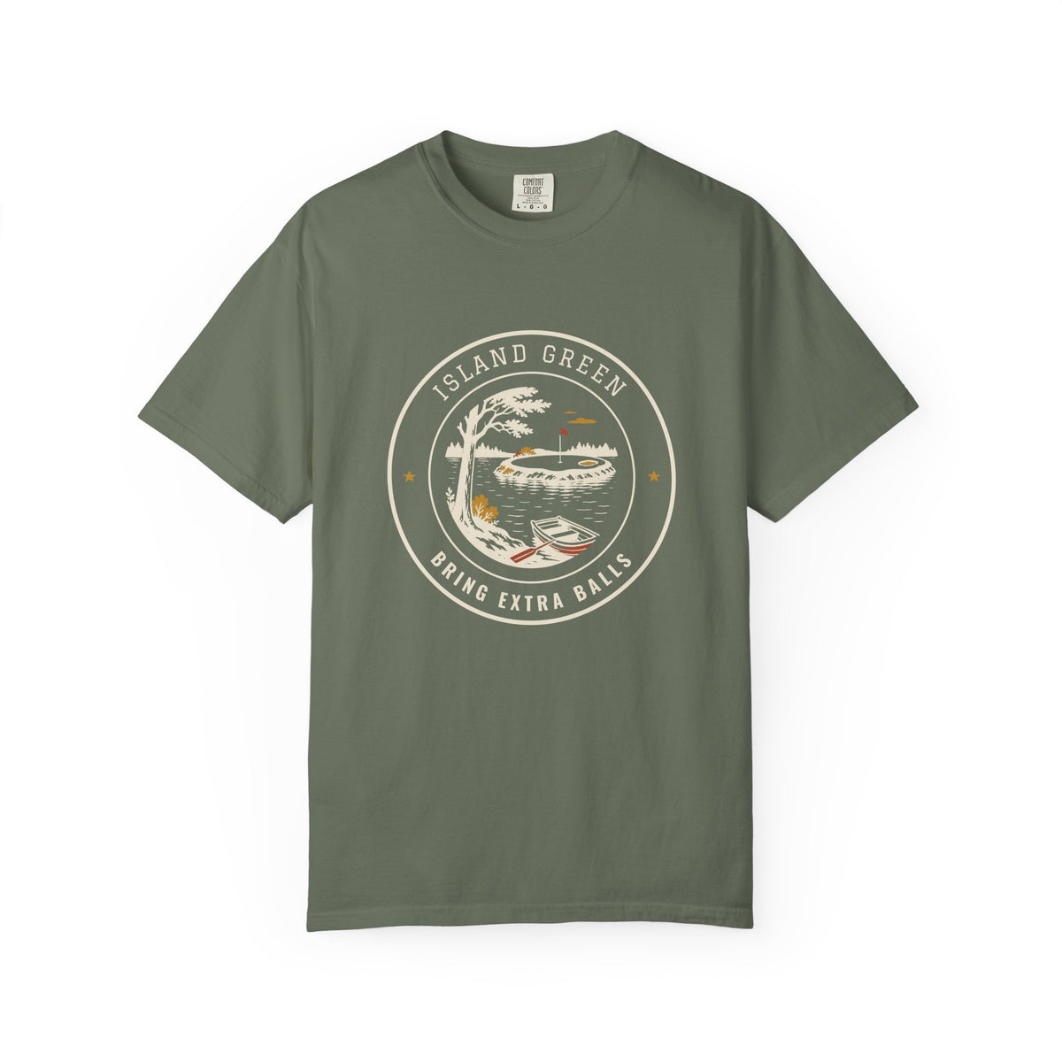 Island Green Tee in Moss, front view