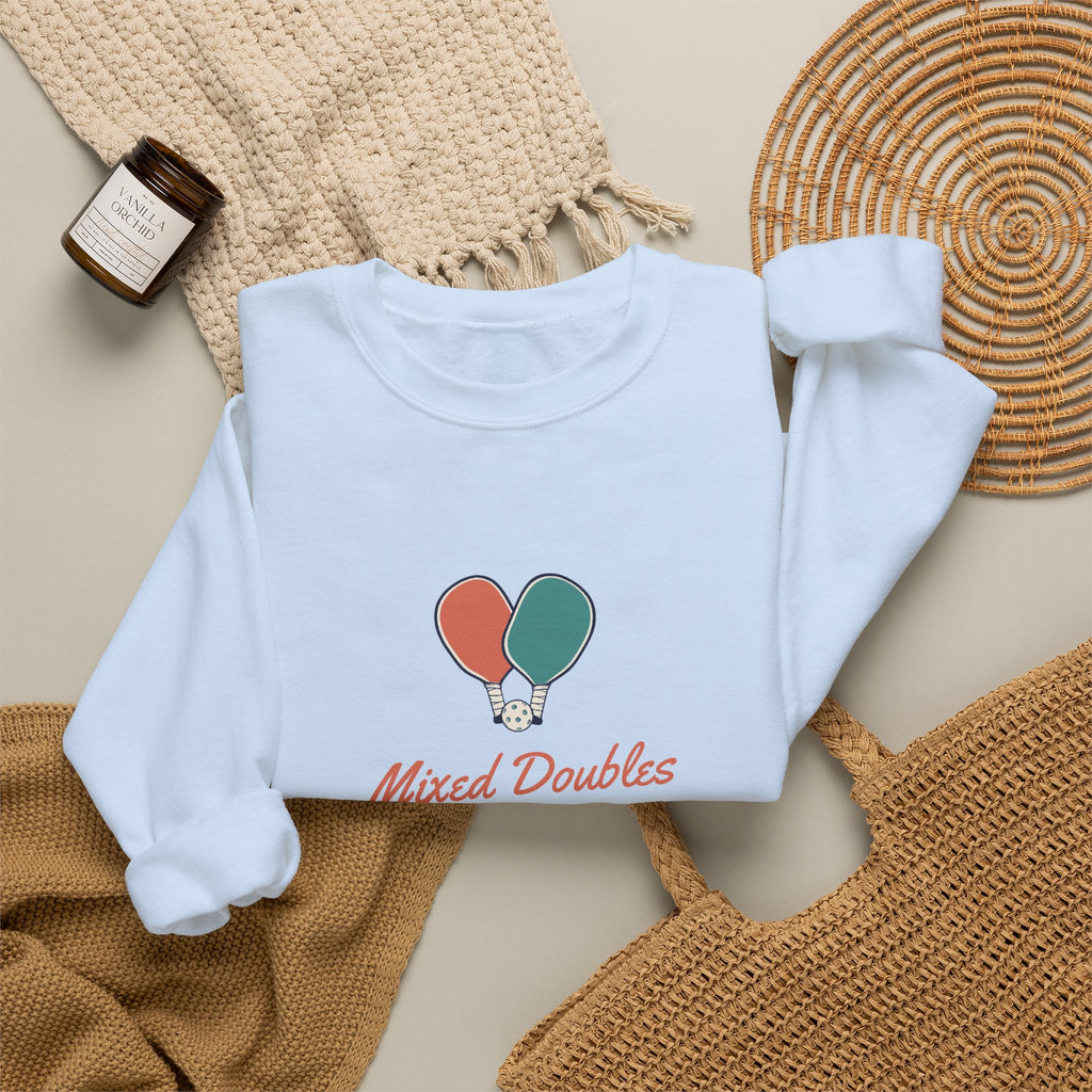 Mixed Doubles Crewneck in Light Blue, flat lay