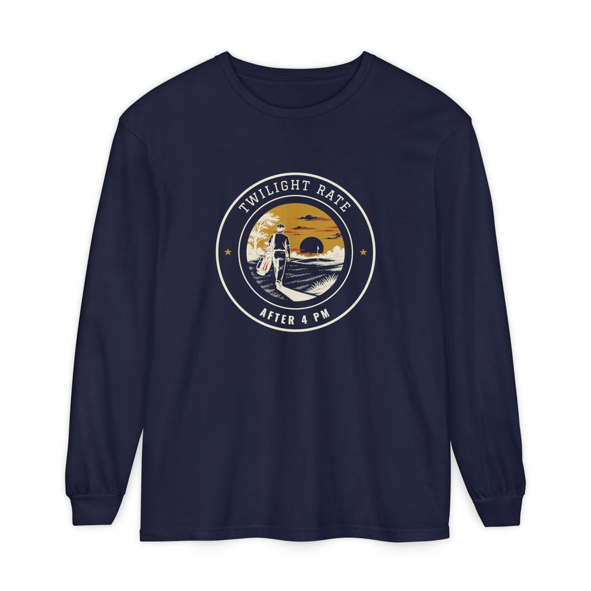 Twilight Rate Long Sleeve Tee in True Navy, front view