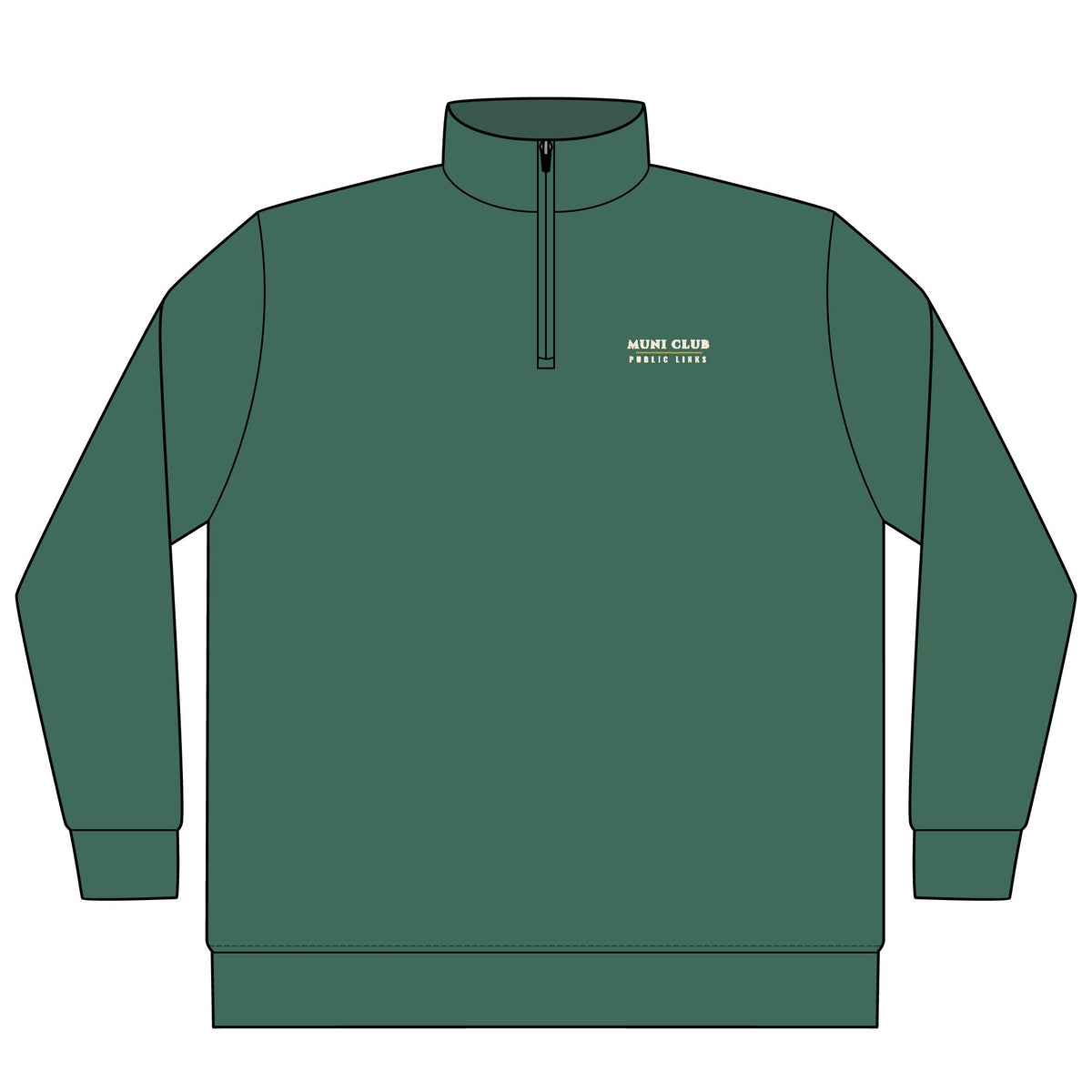 Public Links Quarter-Zip in Alpine Green, front view