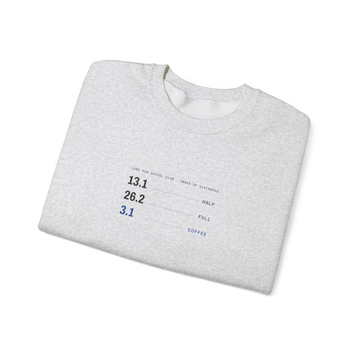 13.1 · 26.2 Crewneck in Ash, folded