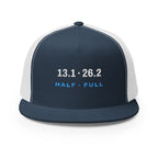 13.1 · 26.2 Trucker Cap in Navy/White, front view
