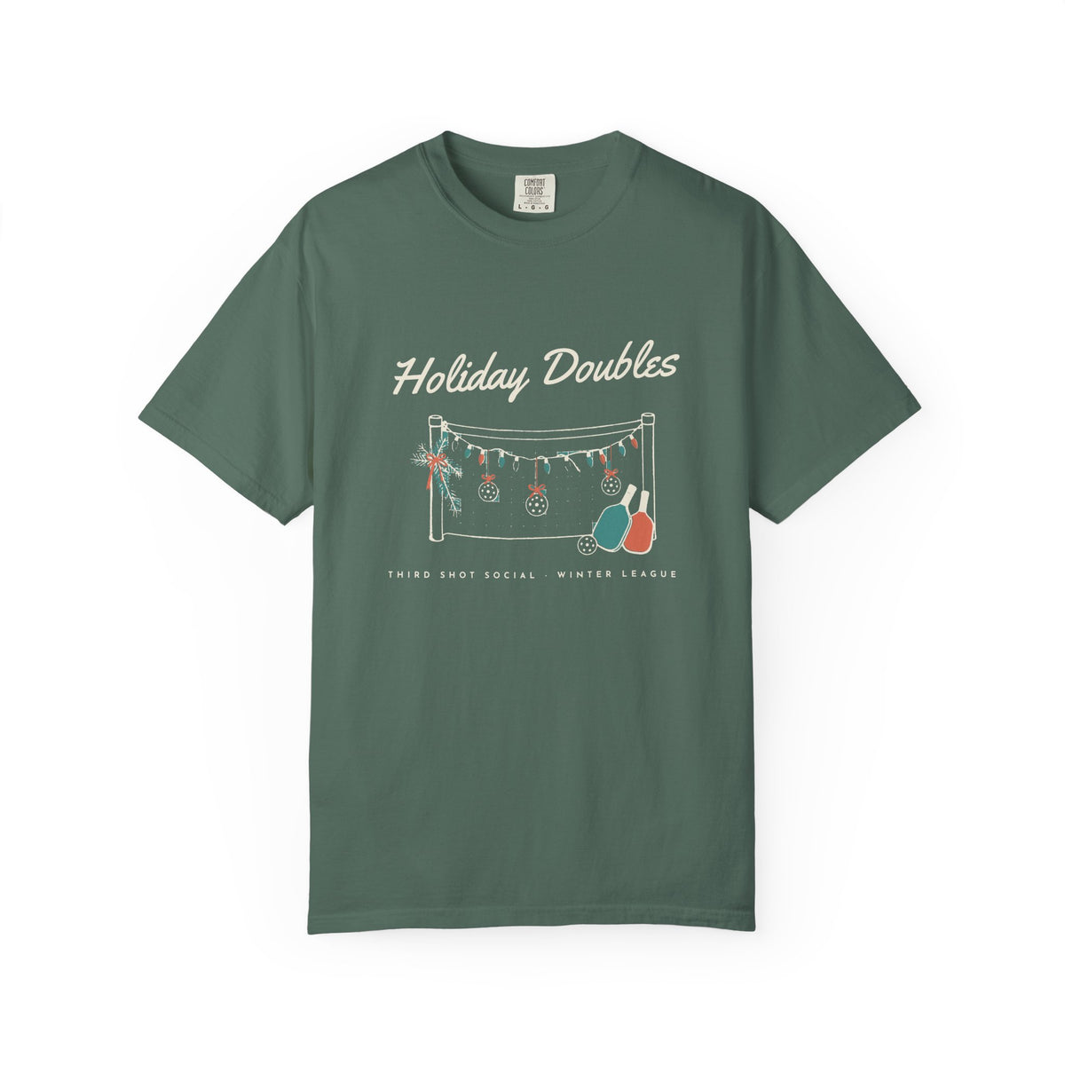 Holiday Doubles Tee in Blue Spruce, front view