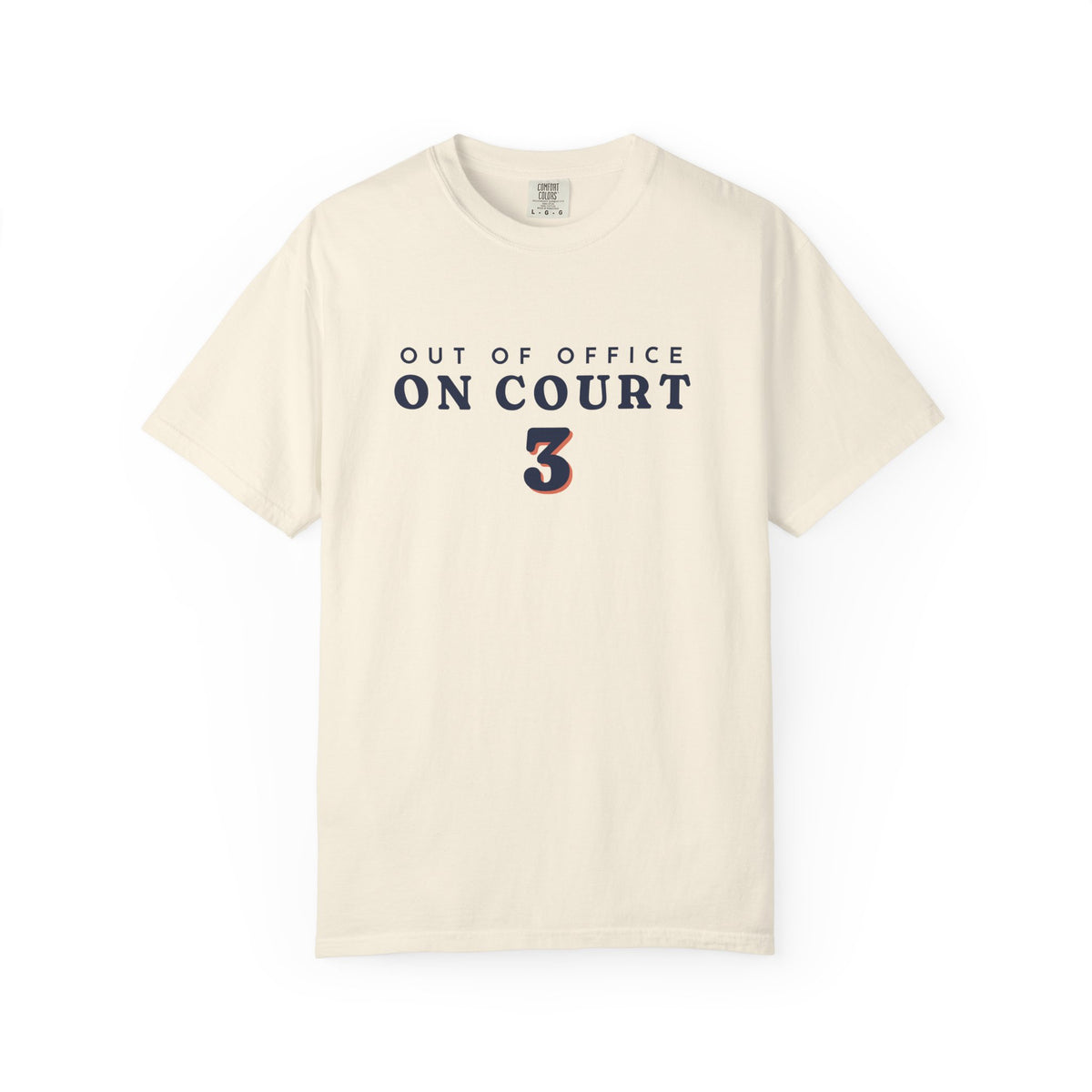 Out of Office Tee in Ivory, front view
