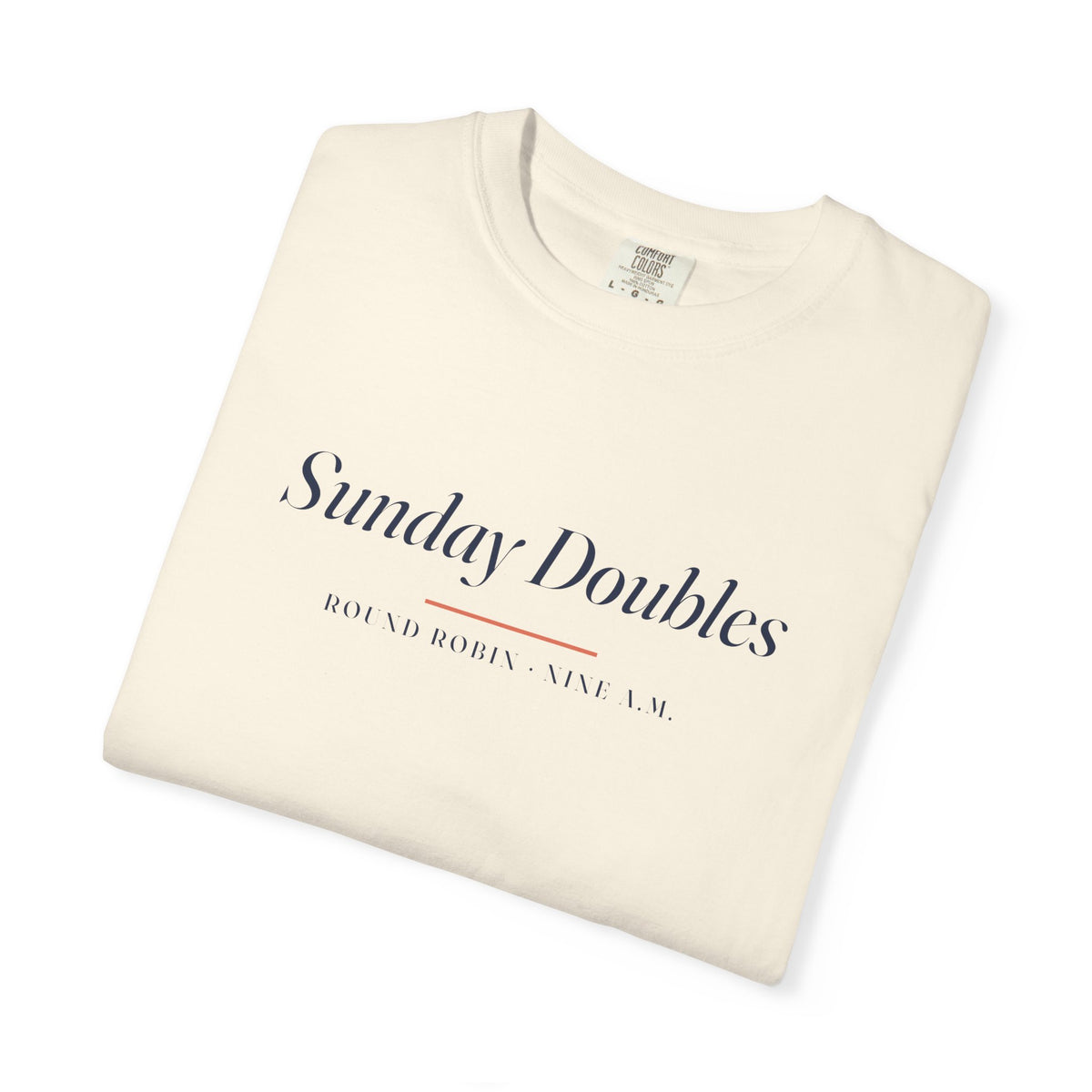 Sunday Doubles Tee in Ivory, folded