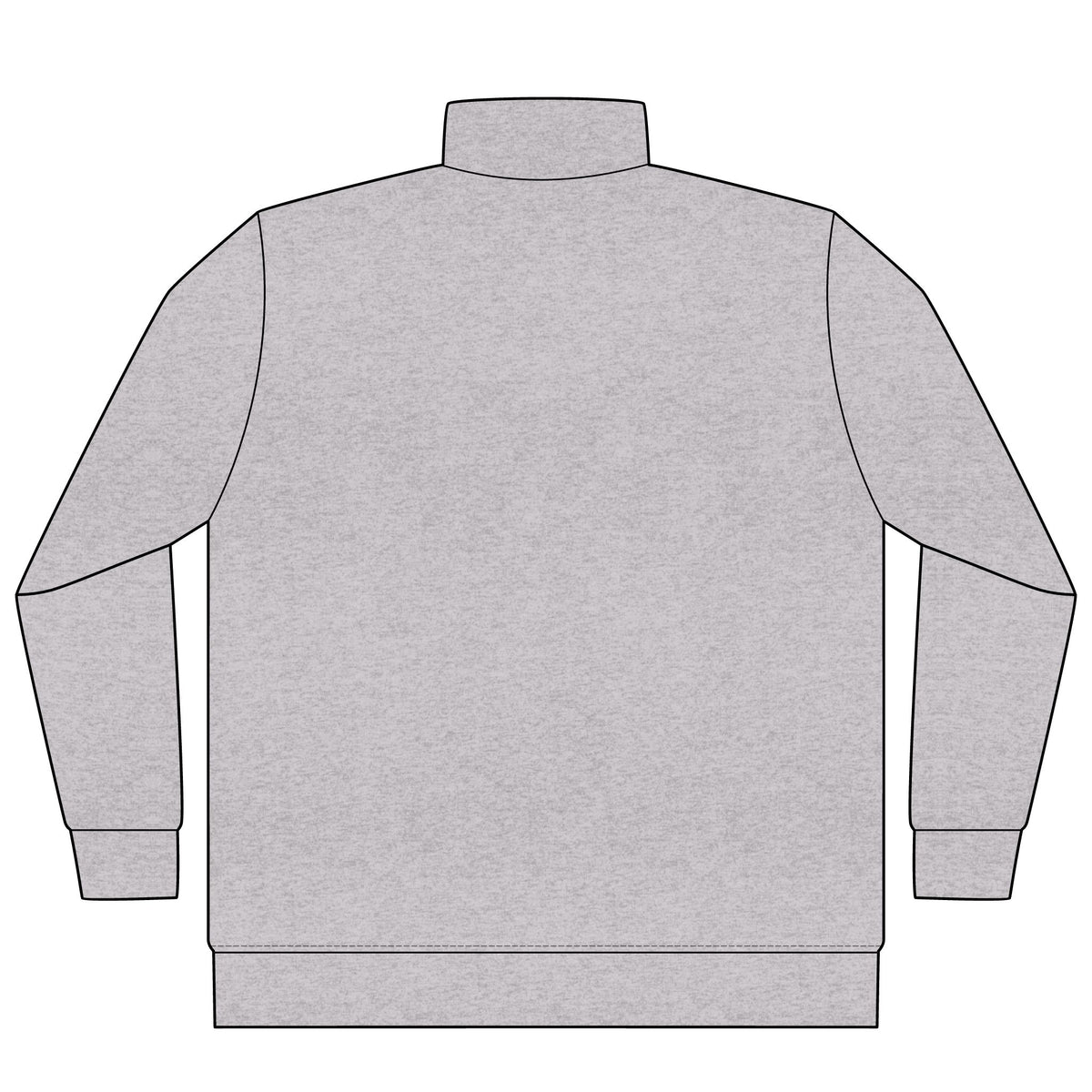 Open to All Quarter-Zip in Grey Heather, back view