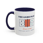 The Game Plan Mug in Navy, design, handle left