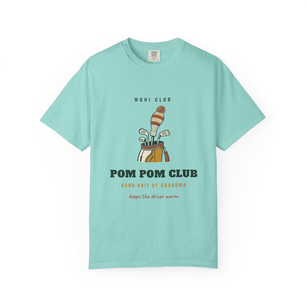 Pom Pom Club Tee in Chalky Mint, front view