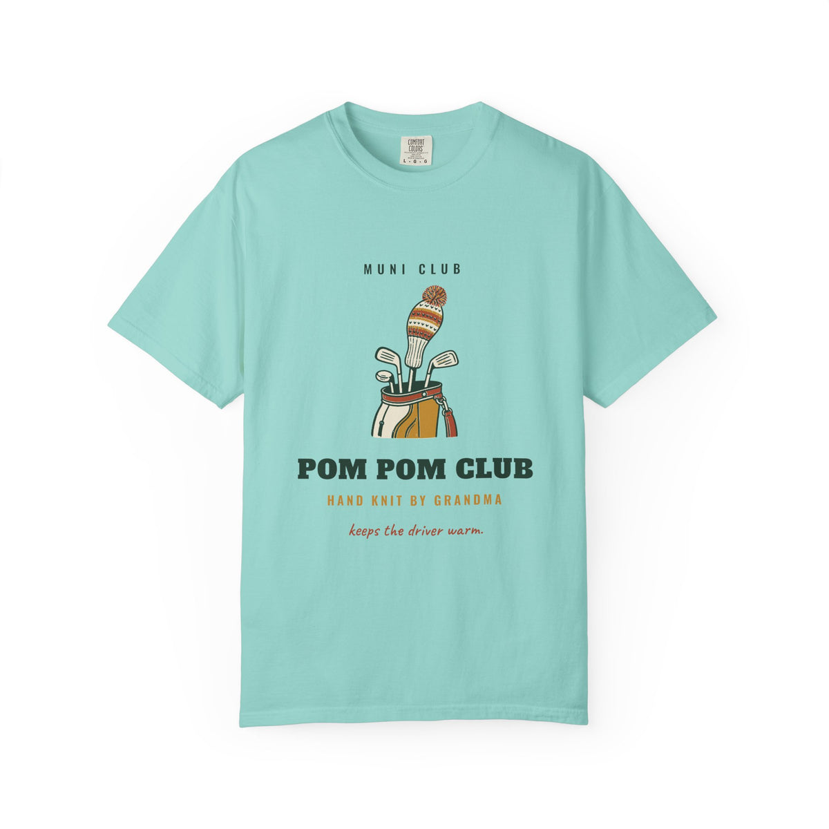 Pom Pom Club Tee in Chalky Mint, front view