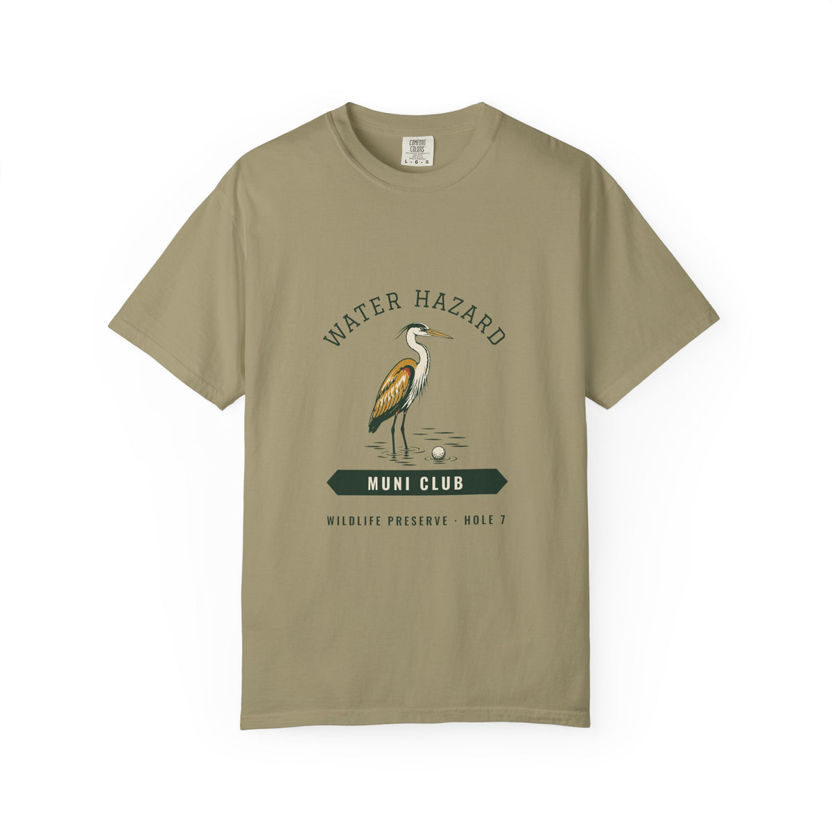 Water Hazard Tee in Khaki, front view
