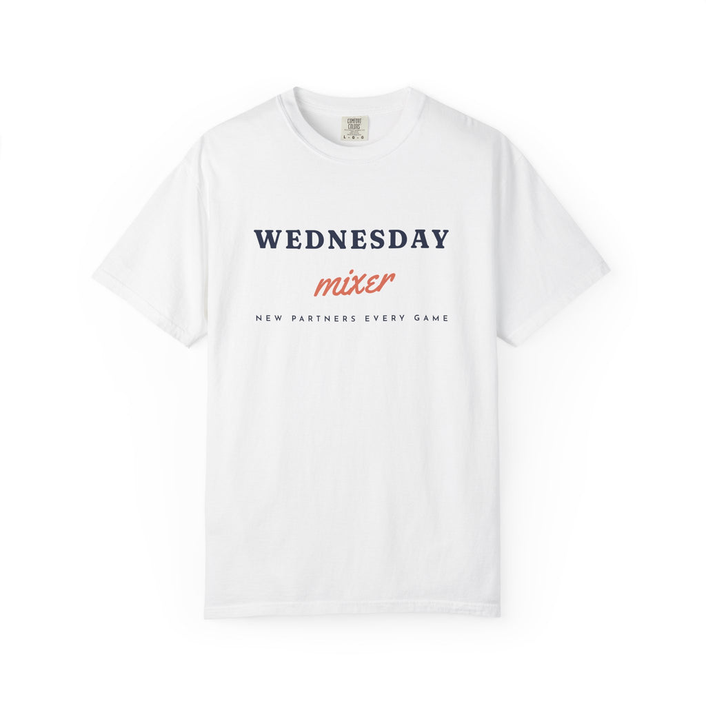 Wednesday Mixer Tee in White, front view