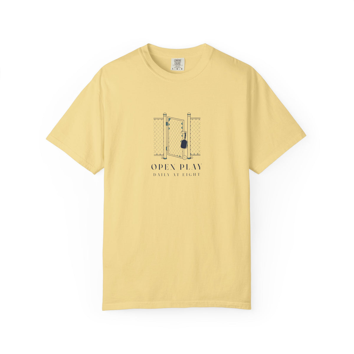 Court Gate Tee in Butter, front view