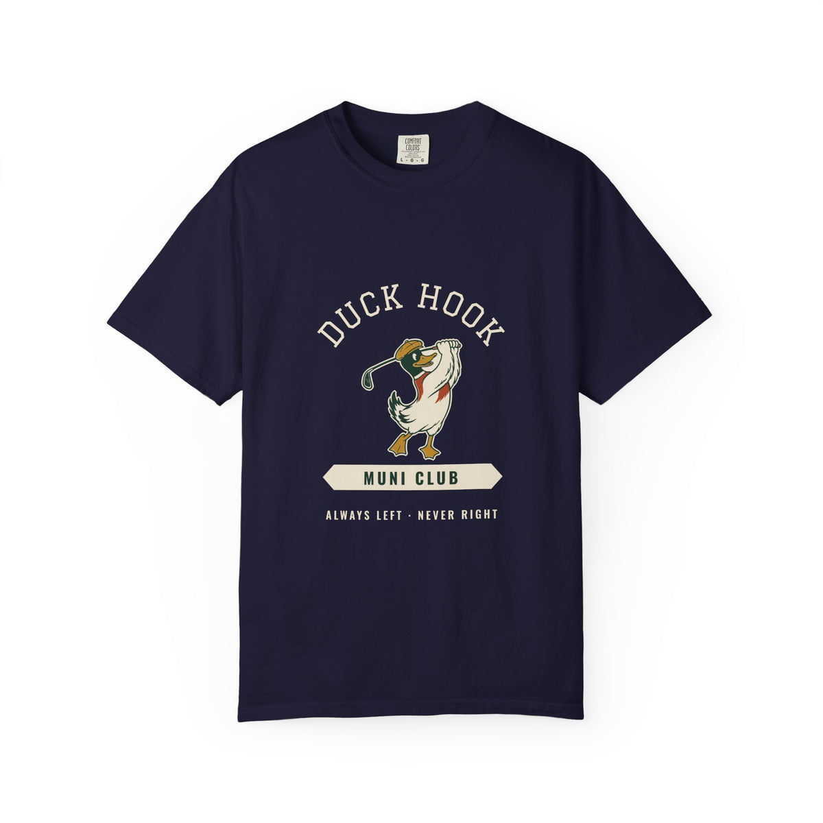 Duck Hook Tee in True Navy, front view
