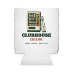 Clubhouse Cuisine Can Cooler in White, back view