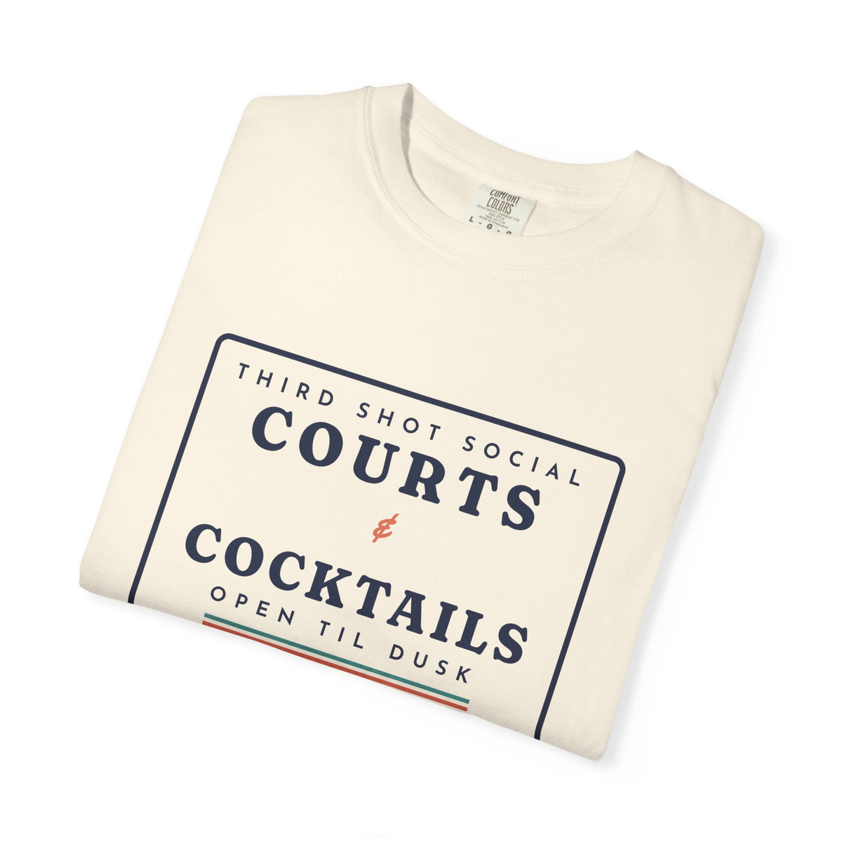 Courts & Cocktails Tee in Ivory, folded