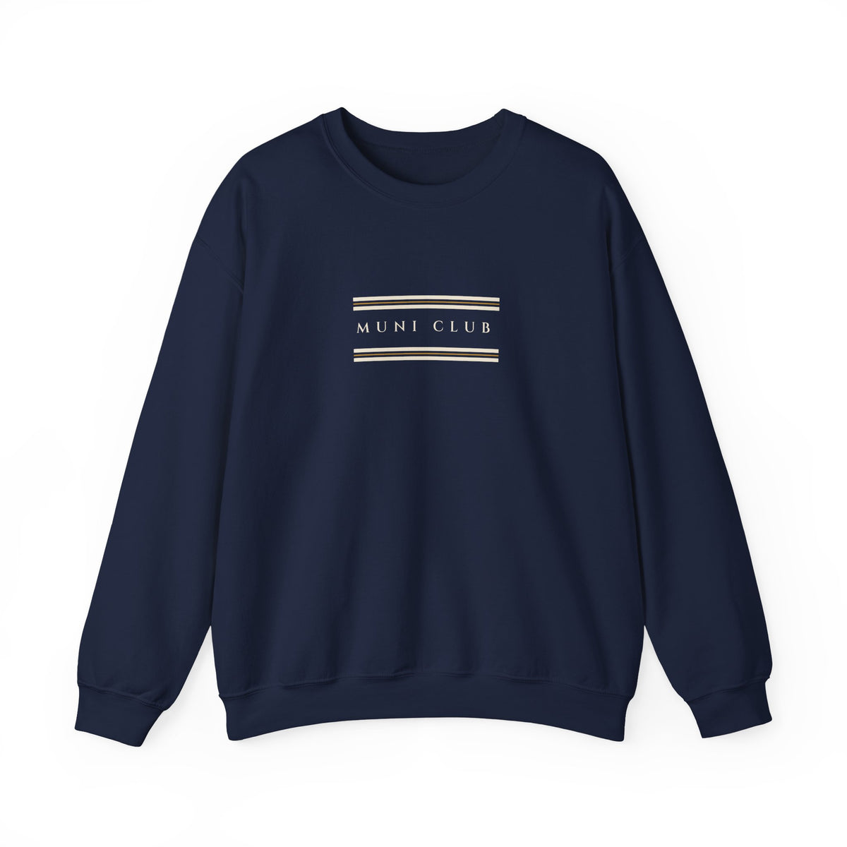 Club Stripe Crewneck in Navy, front view