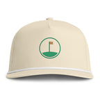 Flag on the Green Rope Cap in Ivory, front view