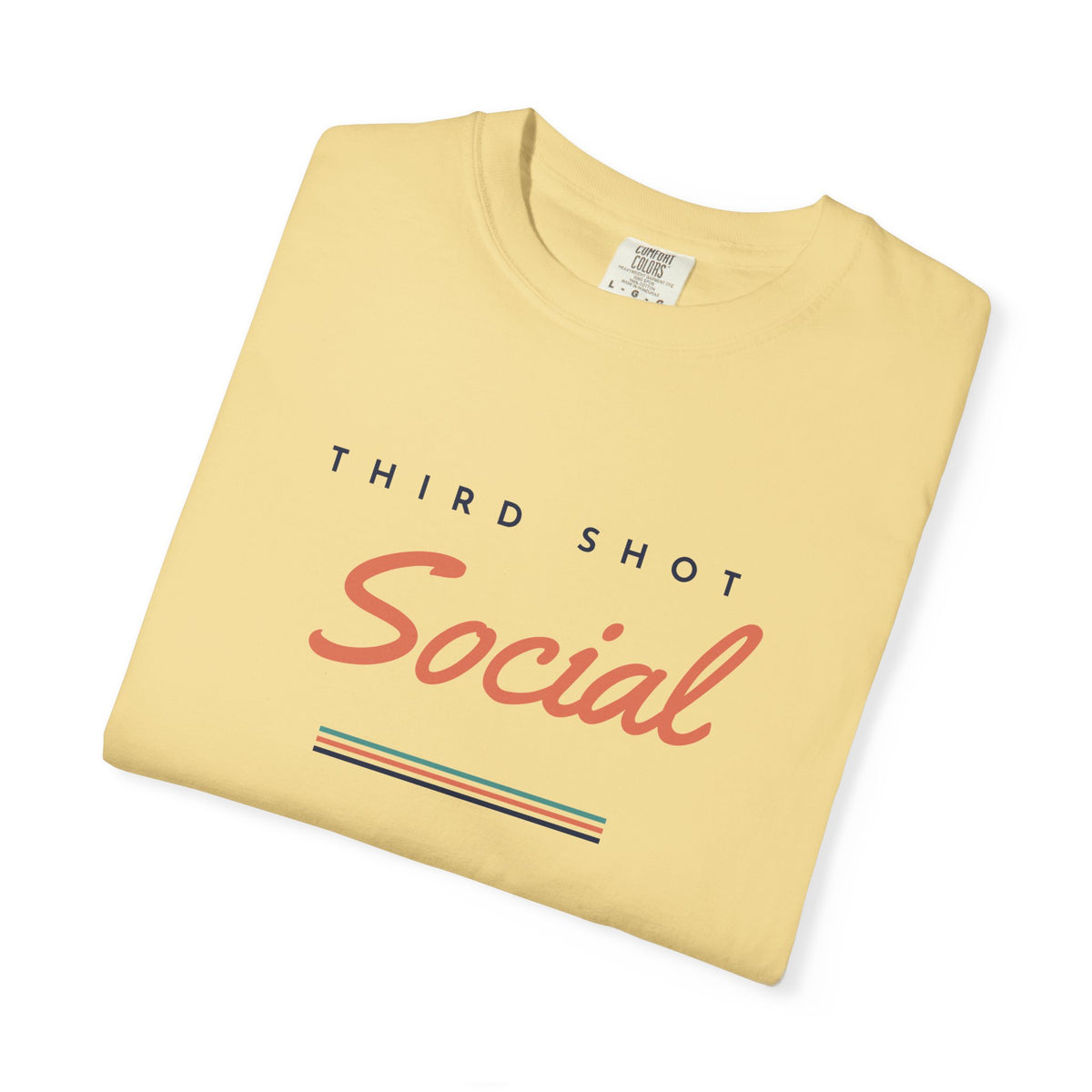 Social Tee in Butter, folded