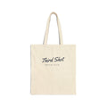 Script Chest Mark Tote in Natural, front view