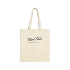 Script Chest Mark Tote in Natural, front view