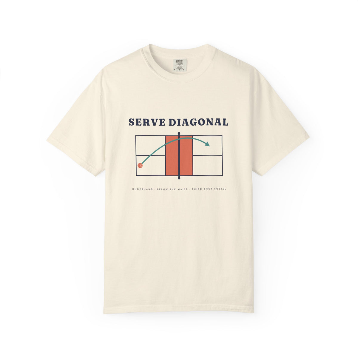 Serve Diagonal Tee in Ivory, front view