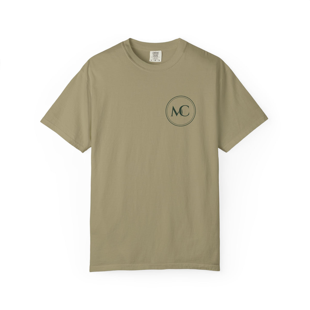 MC Chest Monogram Tee in Khaki, front view