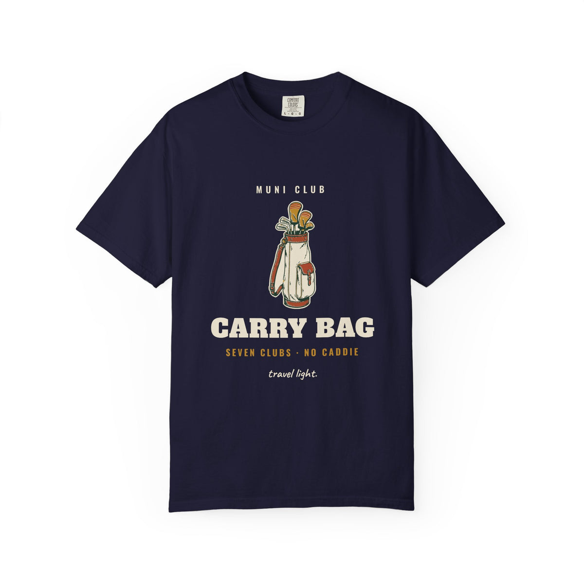 Carry Bag Tee in True Navy, front view