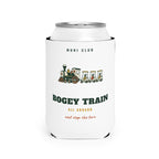Bogey Train Can Cooler in White, front view, second angle