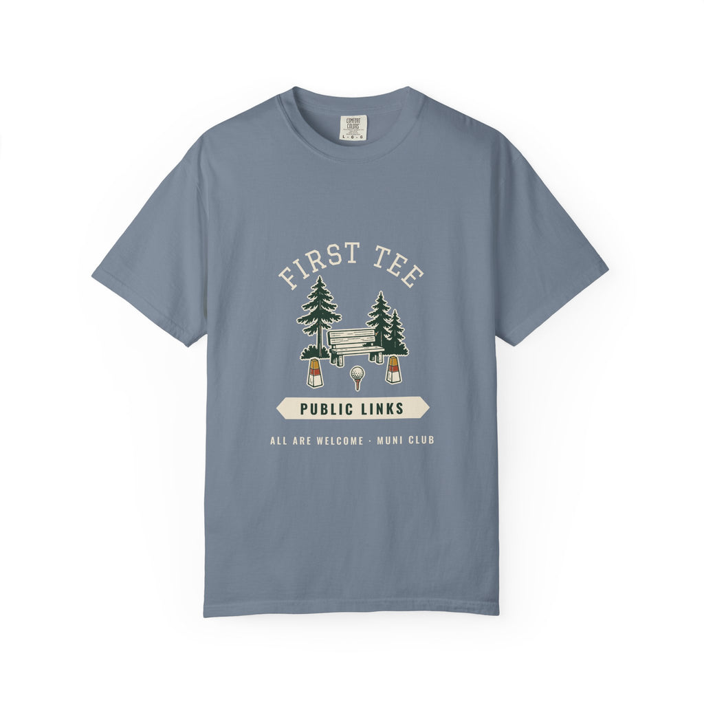 First Tee Tee in Blue Jean, front view