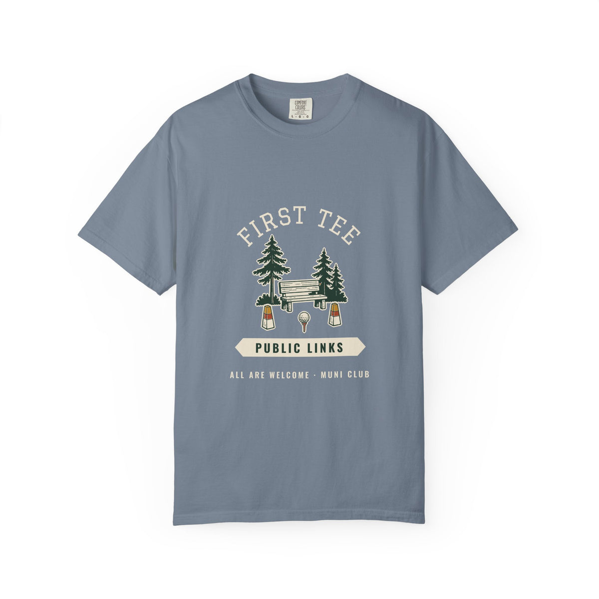 First Tee Tee in Blue Jean, front view