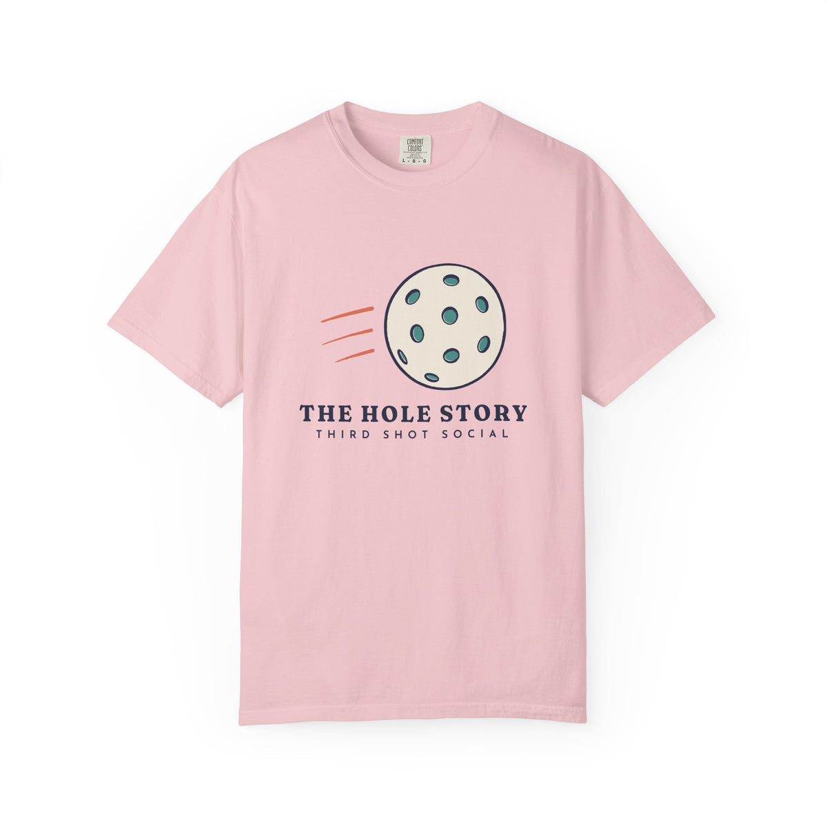 The Hole Story Tee in Blossom, front view