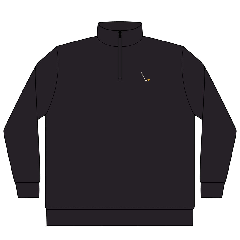 Seven Iron Quarter-Zip in Black, front view