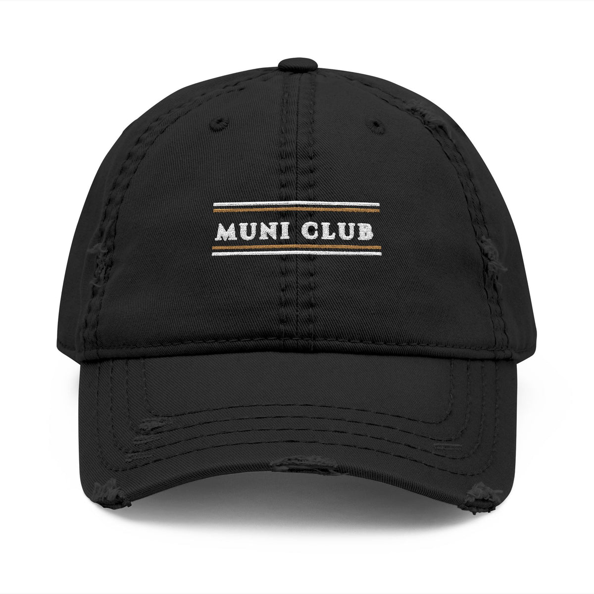 Club Stripe Dad Hat in Black, front view
