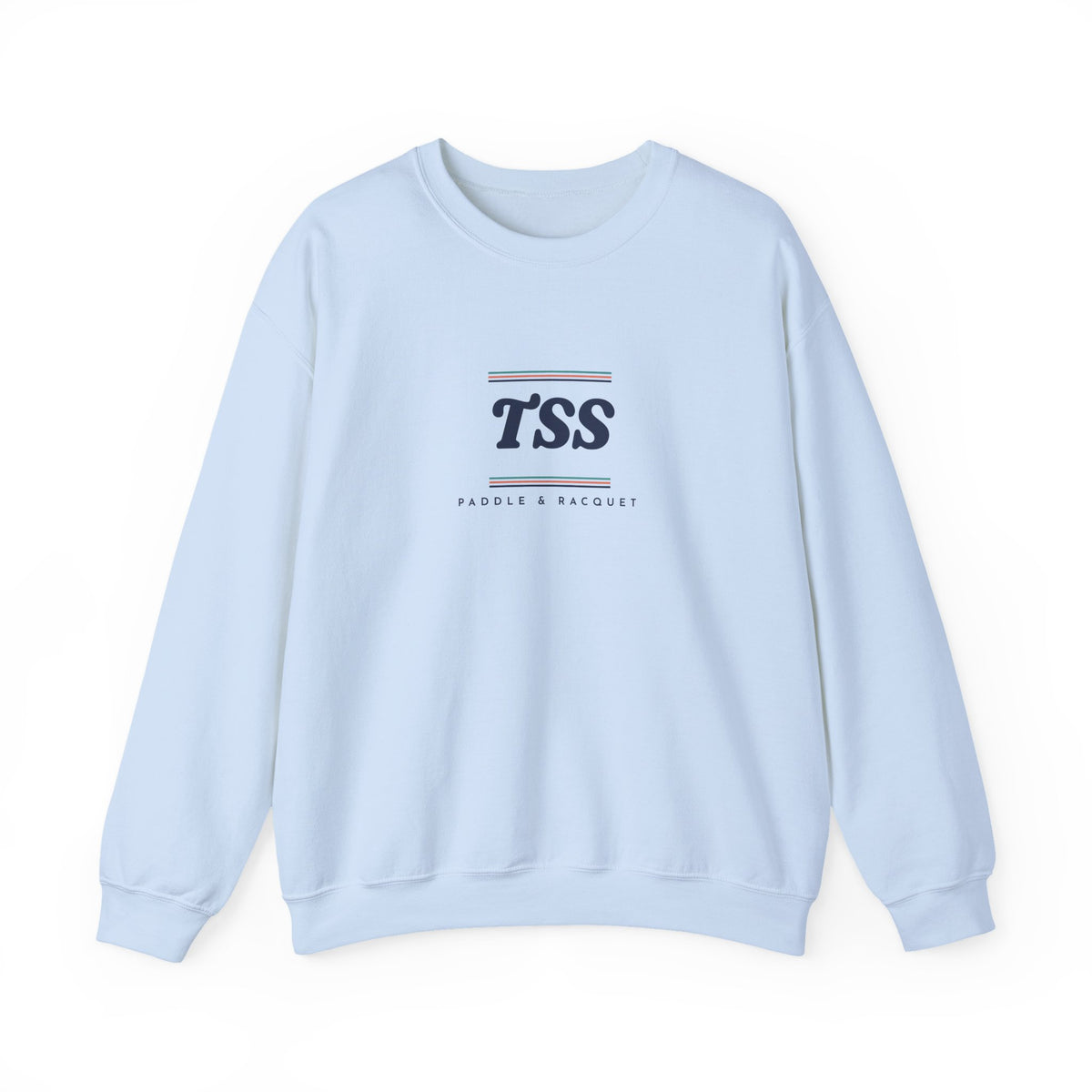 TSS Monogram Crewneck in Light Blue, front view