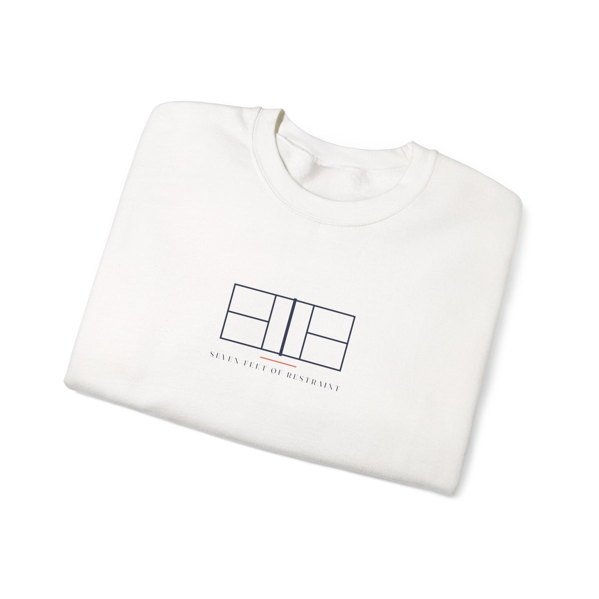 Net Line Crewneck in White, folded