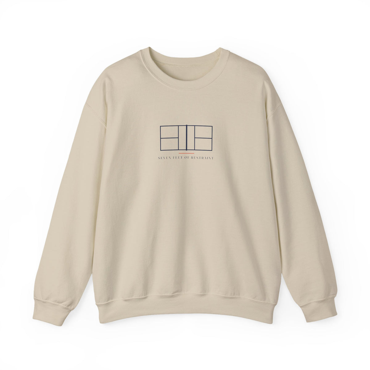 Net Line Crewneck in Sand, front view